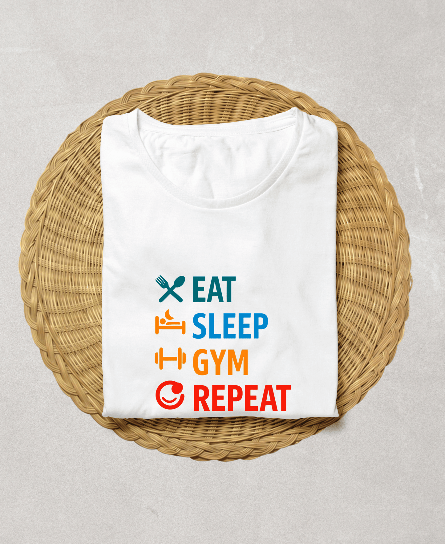 Eat Sleep Gym Repeat-Male-White