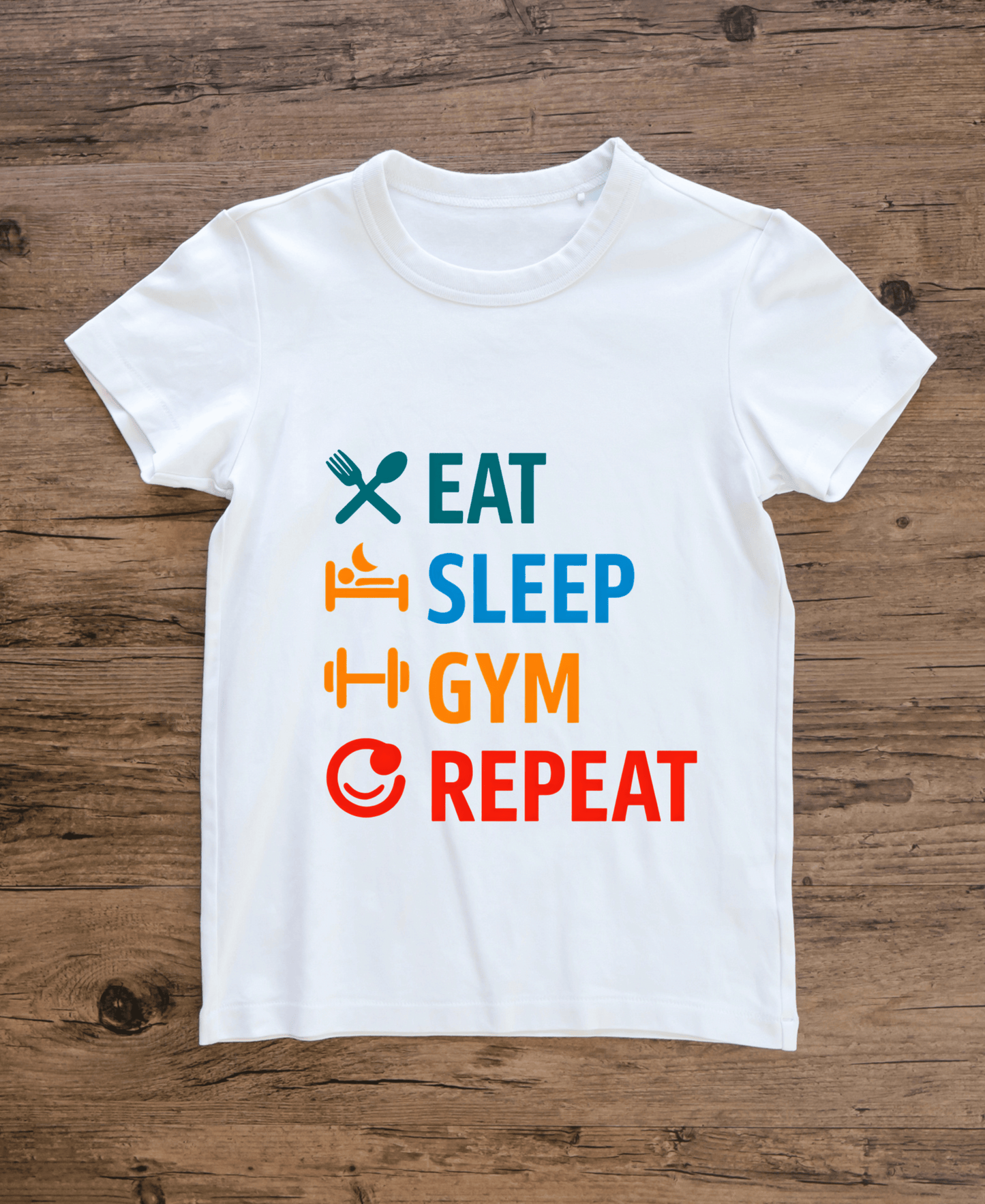 Eat Sleep Gym Repeat-Male-White