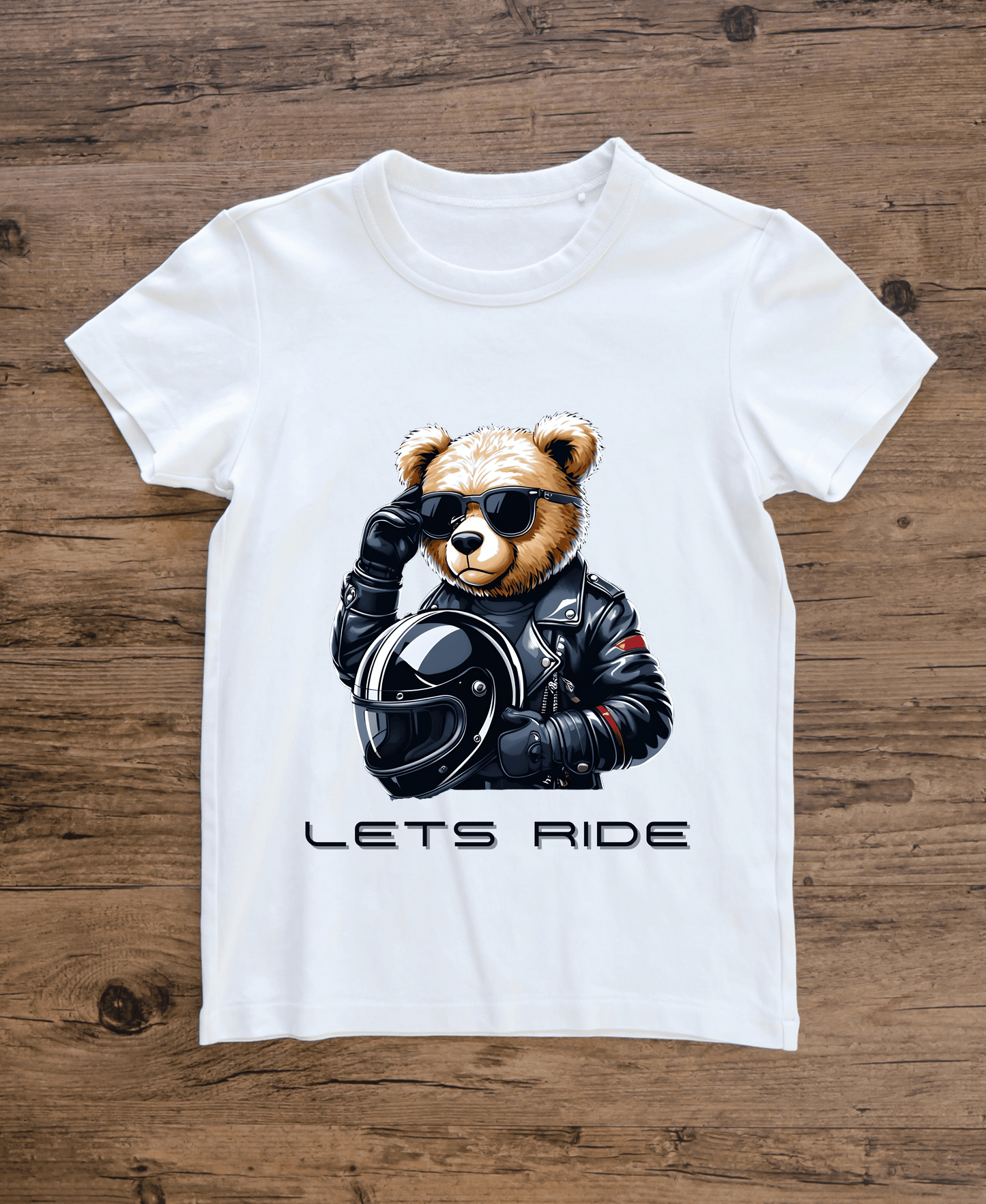 Bear Lets Ride-Womens-White