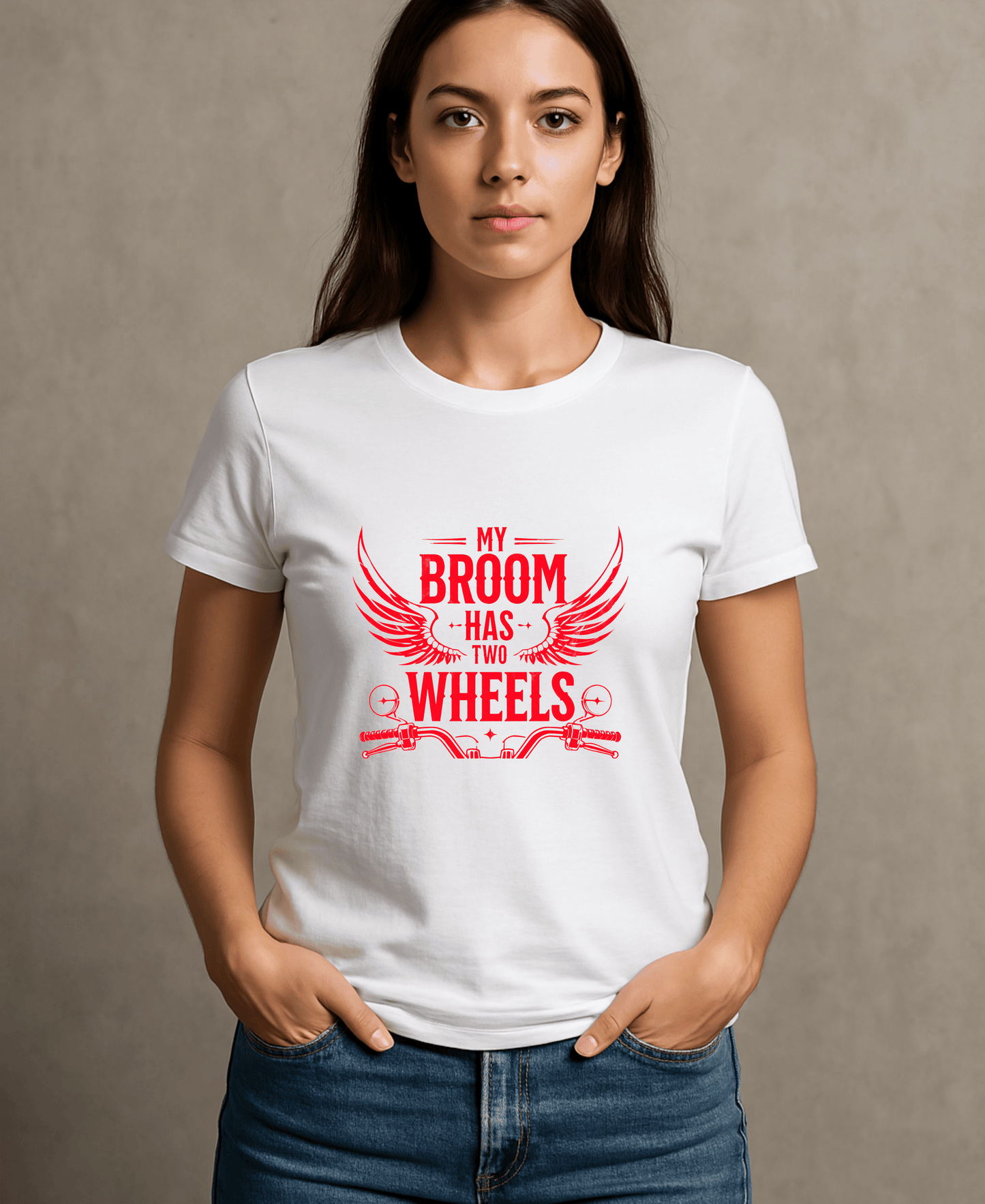 My Broom Has Wheels-Womens-White