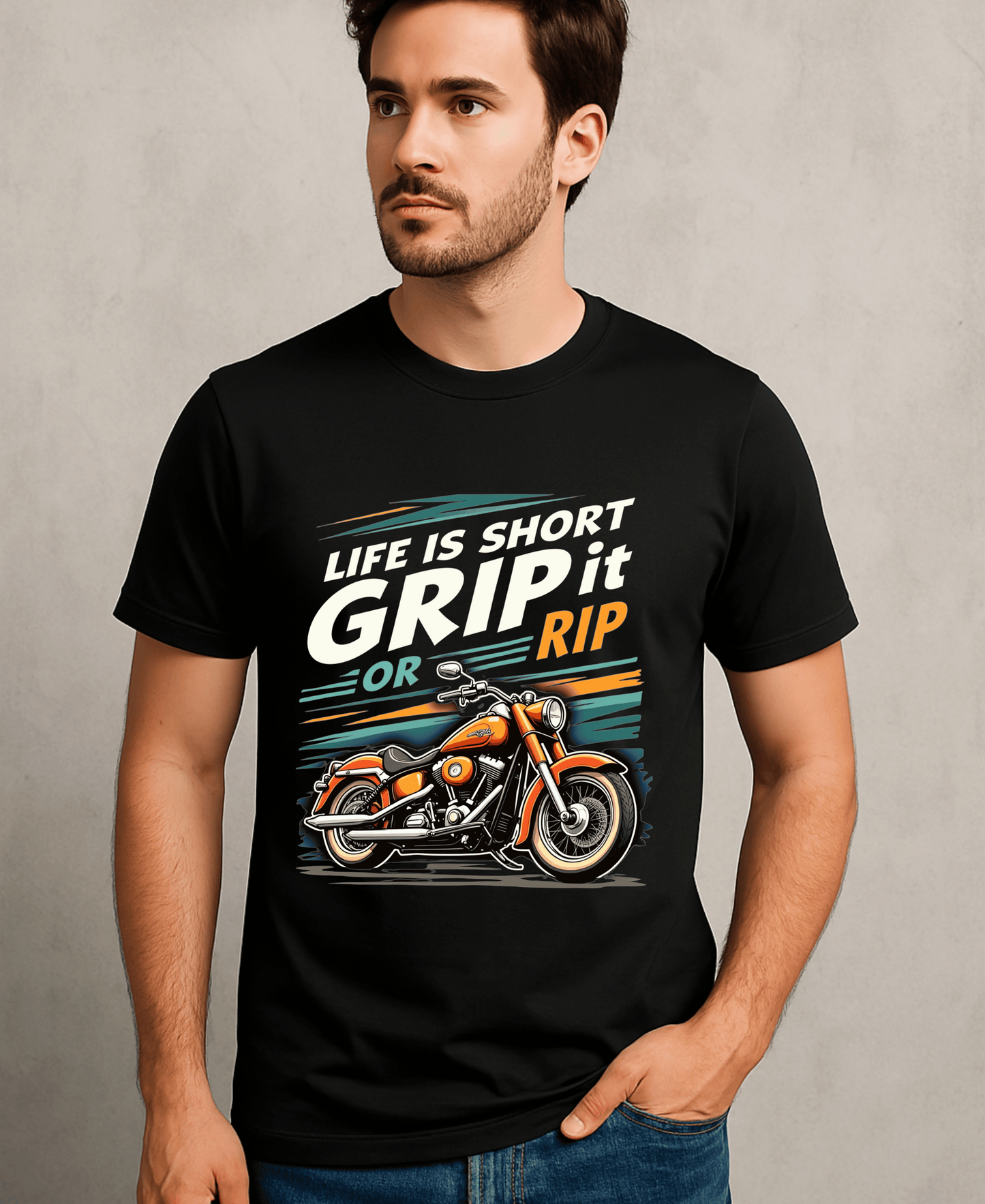 Life is Short Grip it or Rip it-Mens-Black