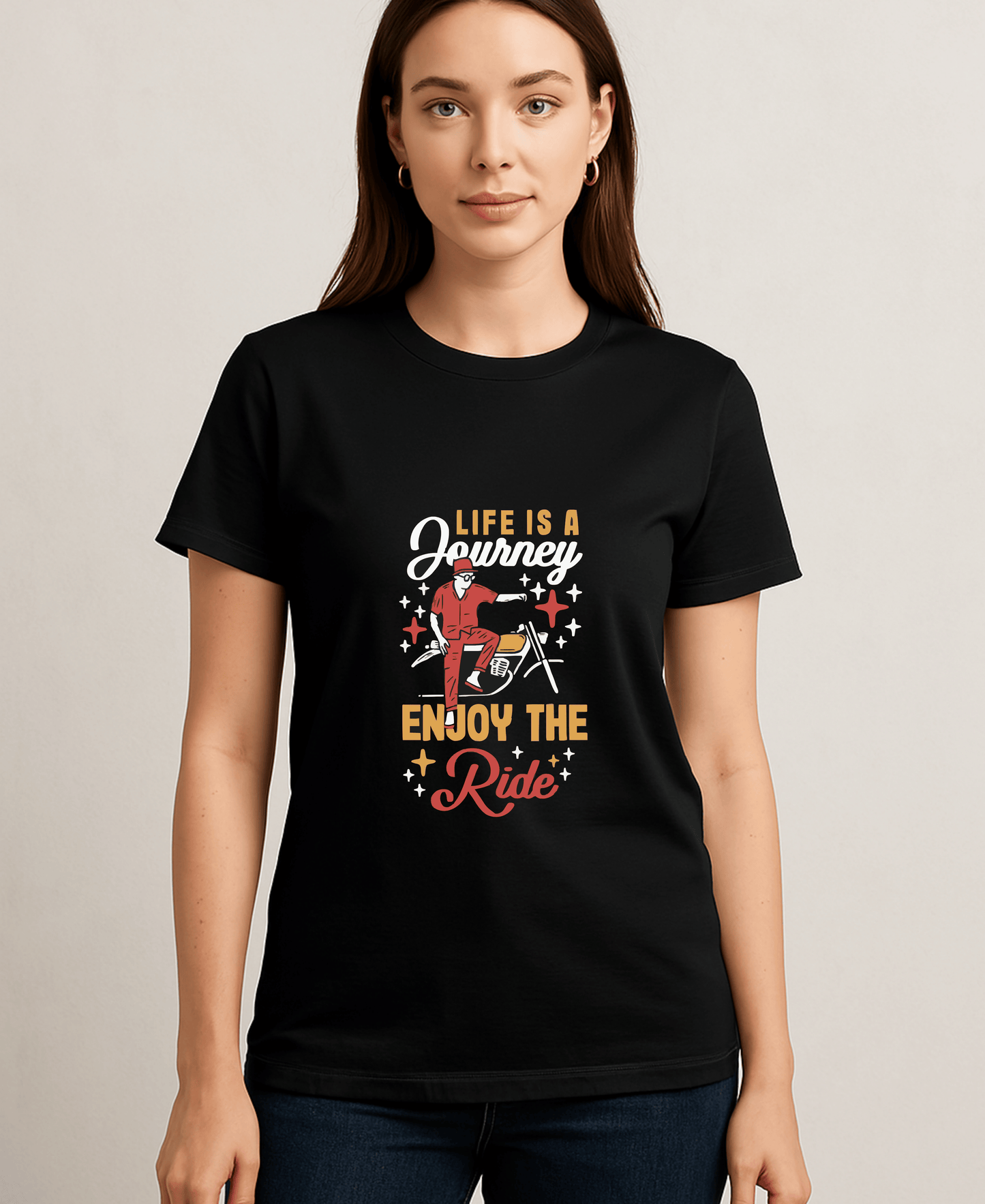 Life Is A Journey Enjoy The Ride-Female-Black