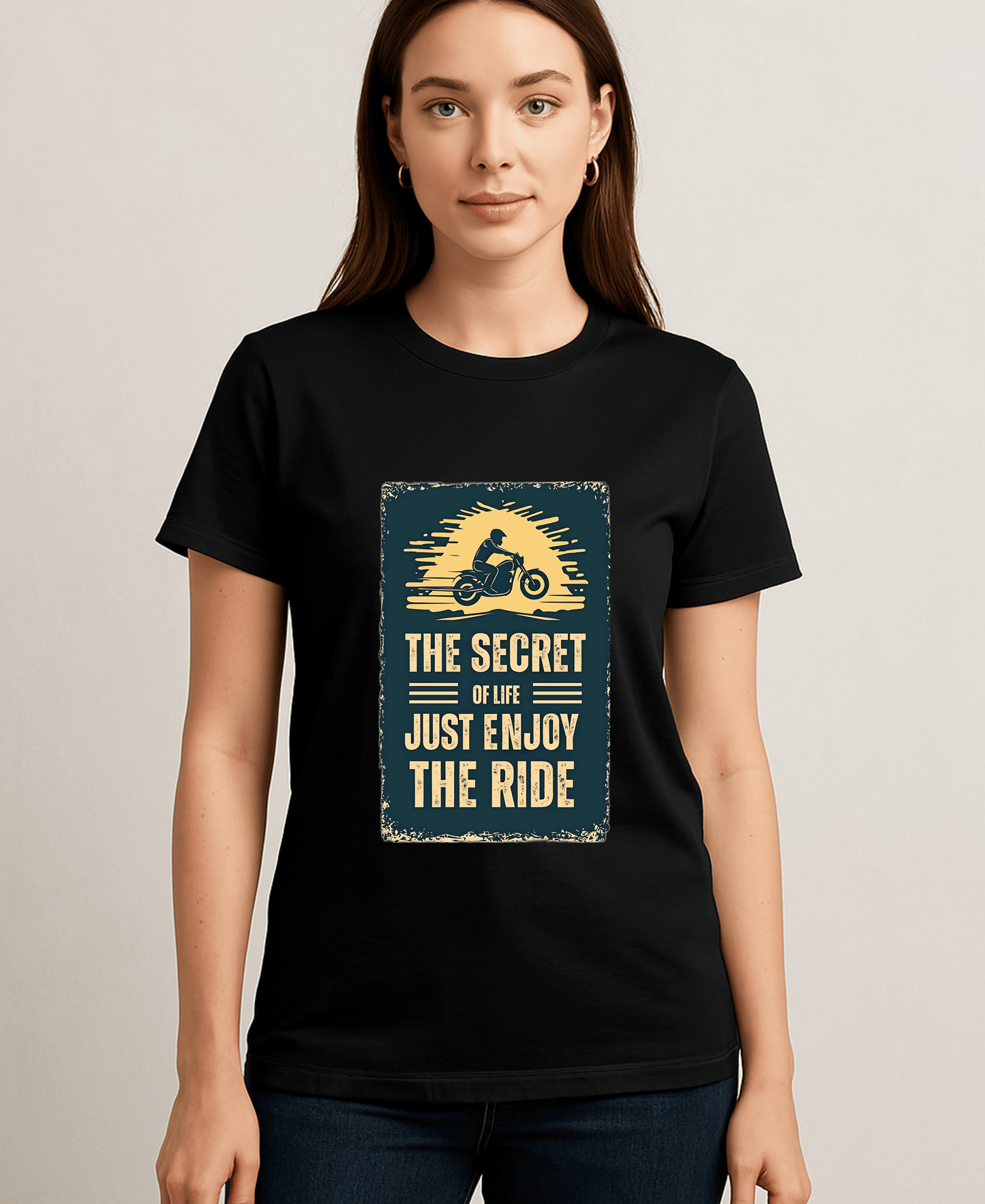 The Secret of life Just Enjoy the Ride-Womens-Black