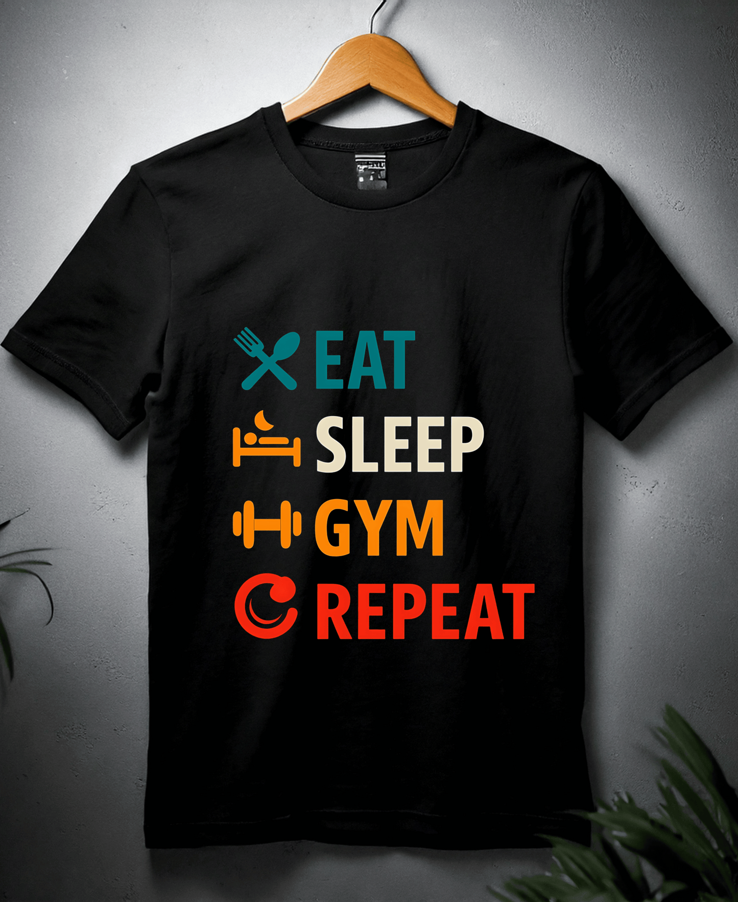 Eat Sleep Gym Repeat-Male-Black