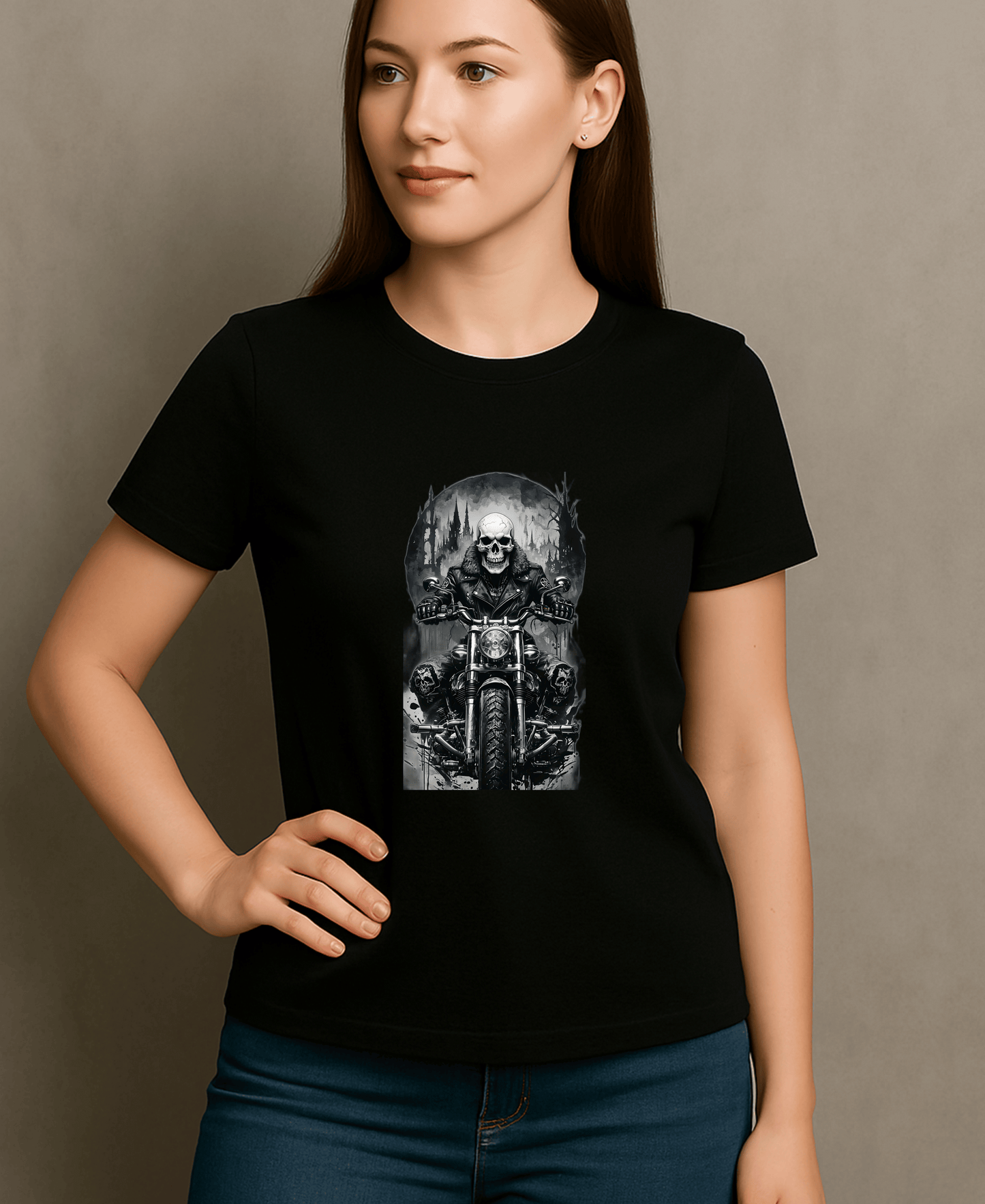 Skull Rider-Womens-Black
