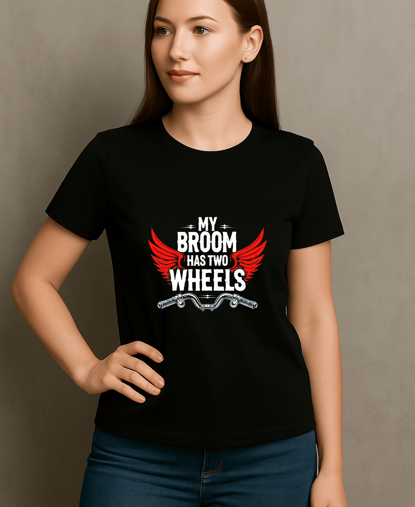 My Broom Has Wheels-Womens-Black