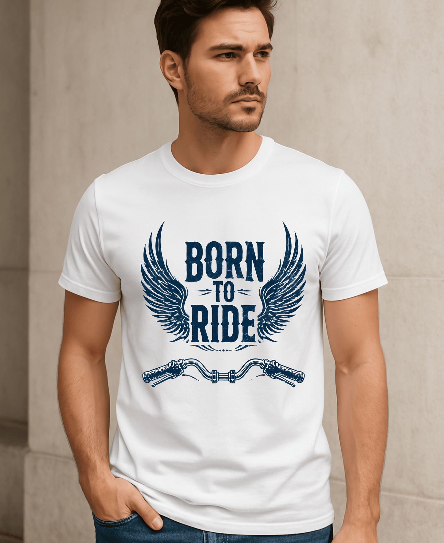 Born To Ride-Mens-White