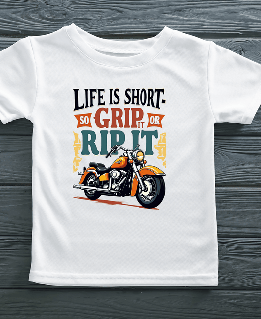 Life is Short Grip It or Rip it-Mens-White