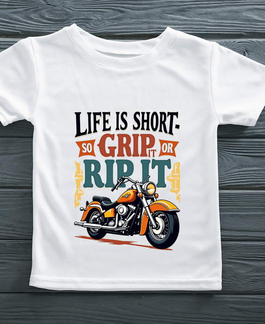 Life is Short Grip It or Rip it-Mens-White