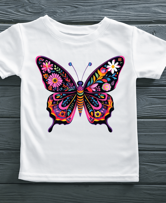Colorful Butterfly-Women-White