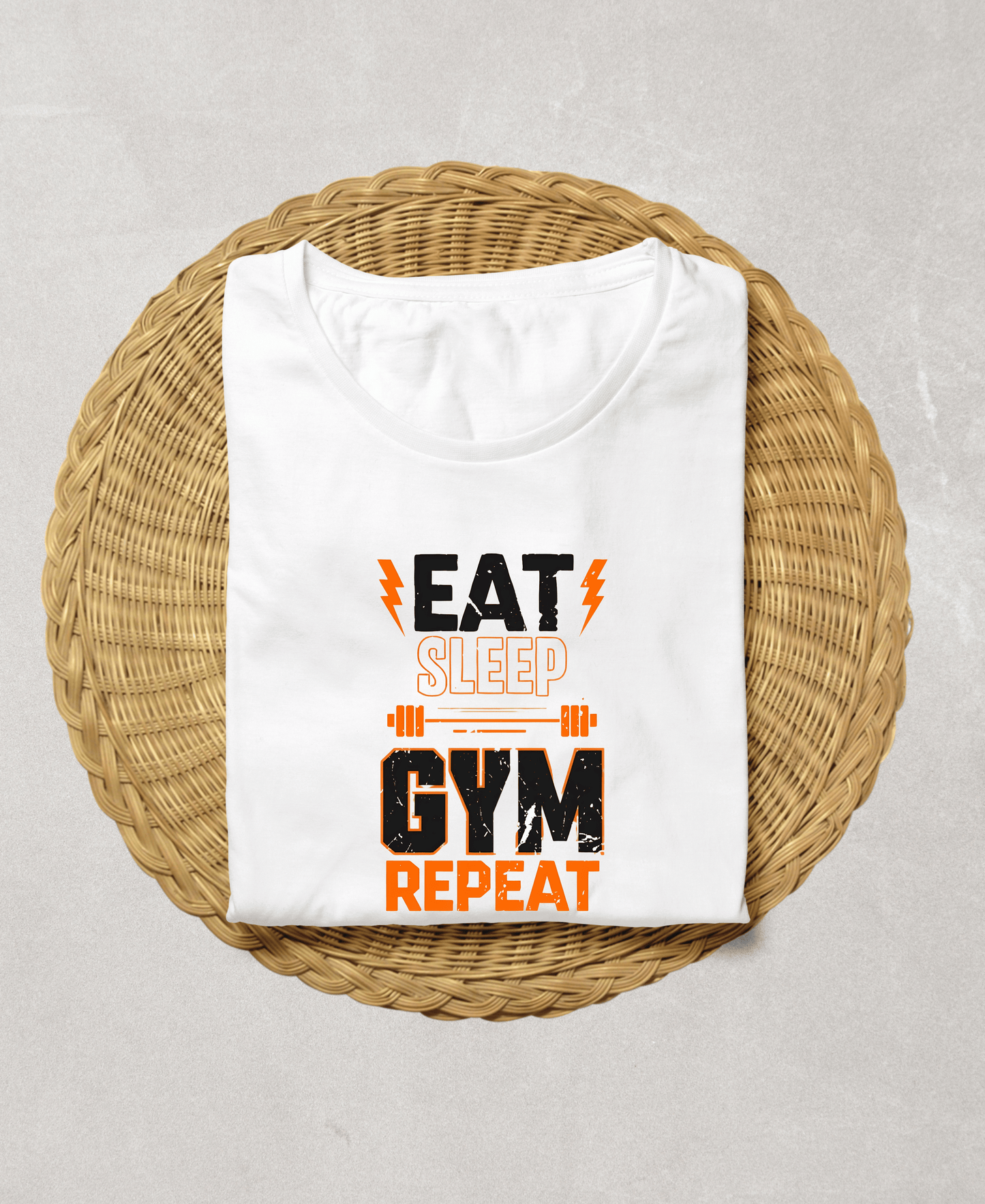 Eat Sleep Gym Repeat-Womes-White
