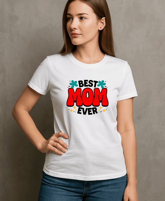 Best Mom Ever-Women-White