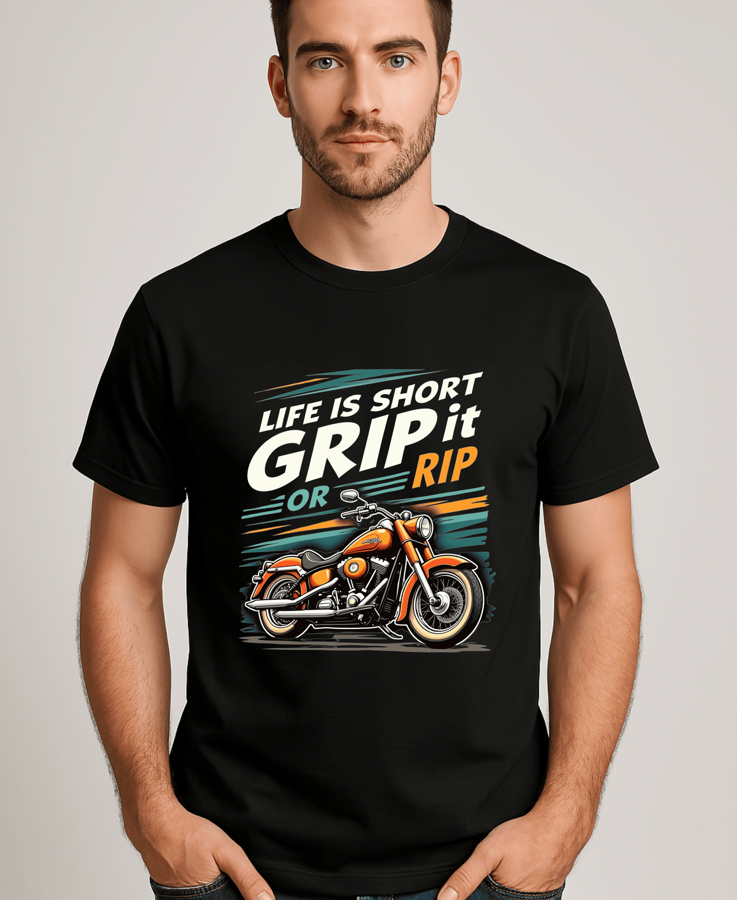Life is Short Grip it or Rip it-Mens-Black