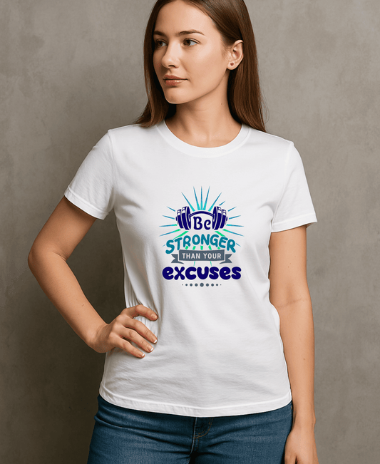 Be Stronger Than Excuses-Womens-White