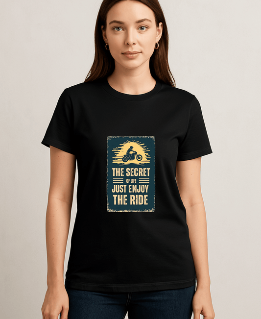 The Secret of life Just Enjoy the Ride -Womens-White