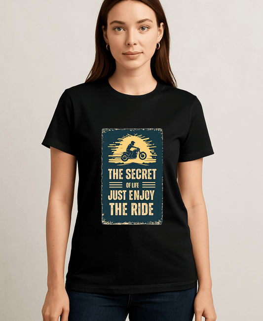 The Secret of life Just Enjoy the Ride-Womens-Black