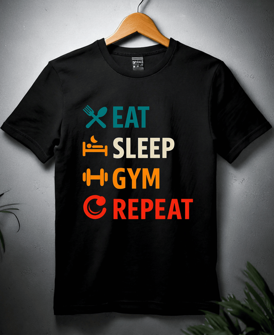 Eat Sleep Gym Repeat-Male-Black