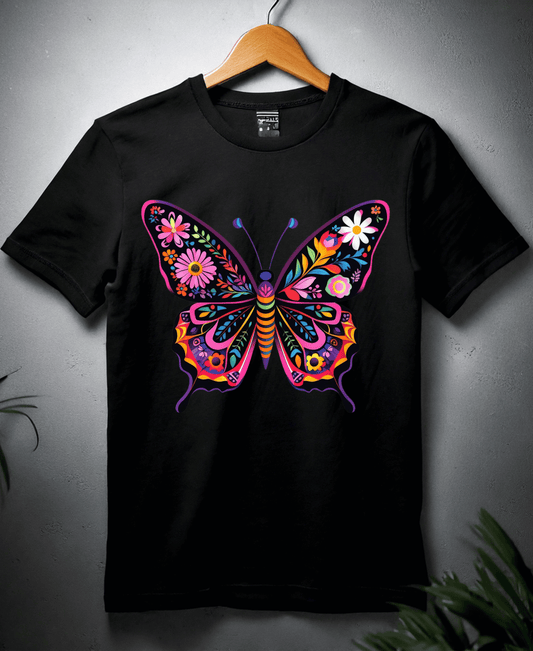 Colorful Butterfly-Women-Black
