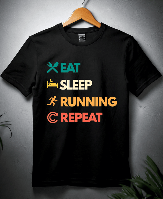 Eat Sleep Running Repeat-Male-Black