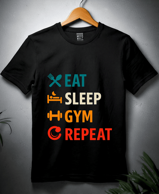 Eat Sleep Gym Repeat-Male-Black
