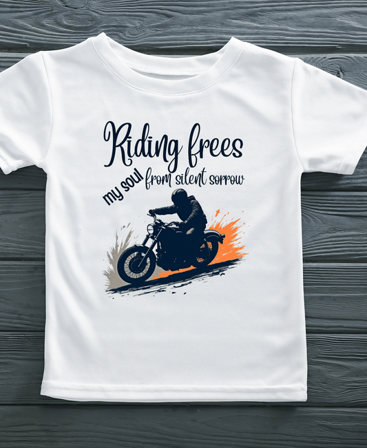 Riding Frees My Soul From Silent Sorrows-Men's-White