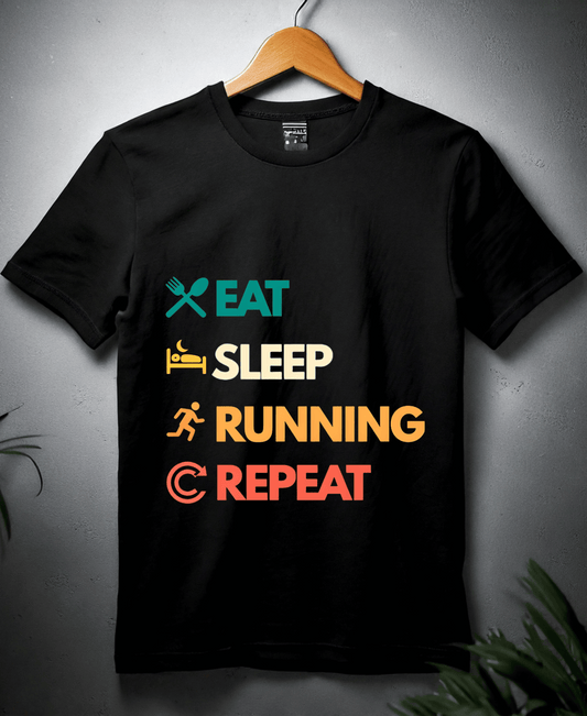 Eat Sleep Running Repeat-Female-Black