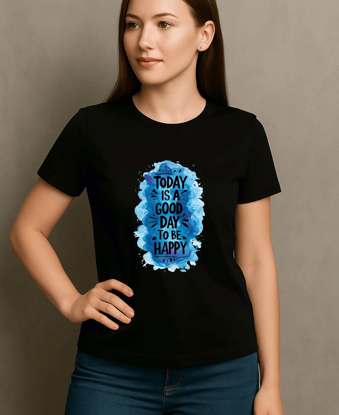Today Is A Good Day To Be Happy-Women-Black