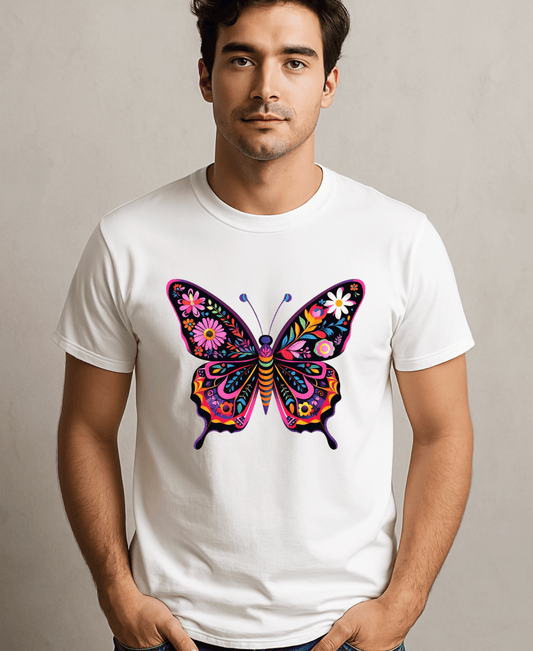Colorful Butterfly-Male-White