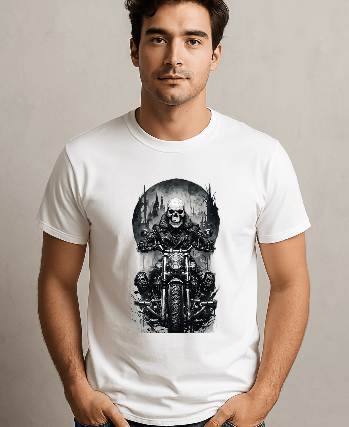 Skull Rider-Men's-White