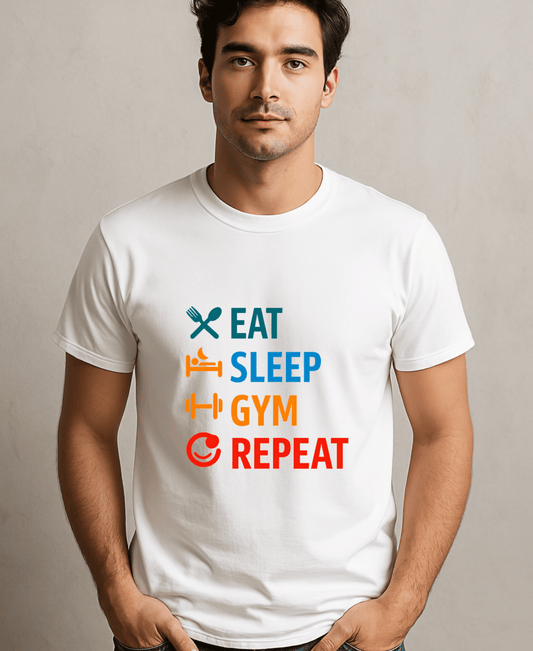 Eat Sleep Gym Repeat-Male-White