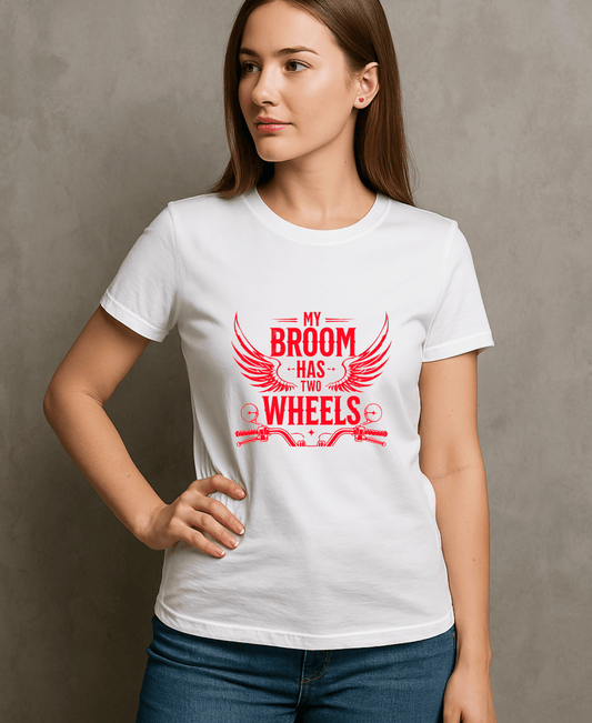 My Broom Has Wheels-Womens-White