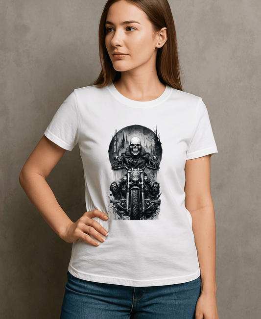 Skull Rider-Womens-White