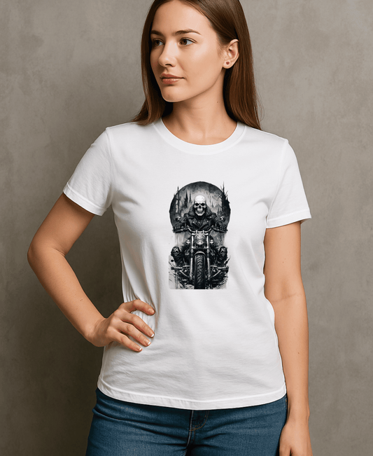 Skull Rider-Womens-White